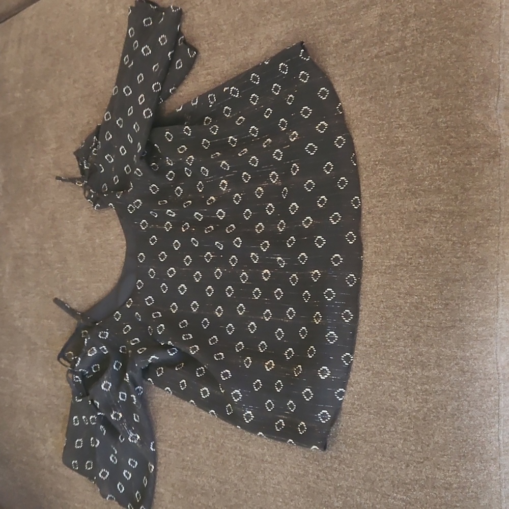 Three Eighty Two Black Patterned Women's Top - image 5